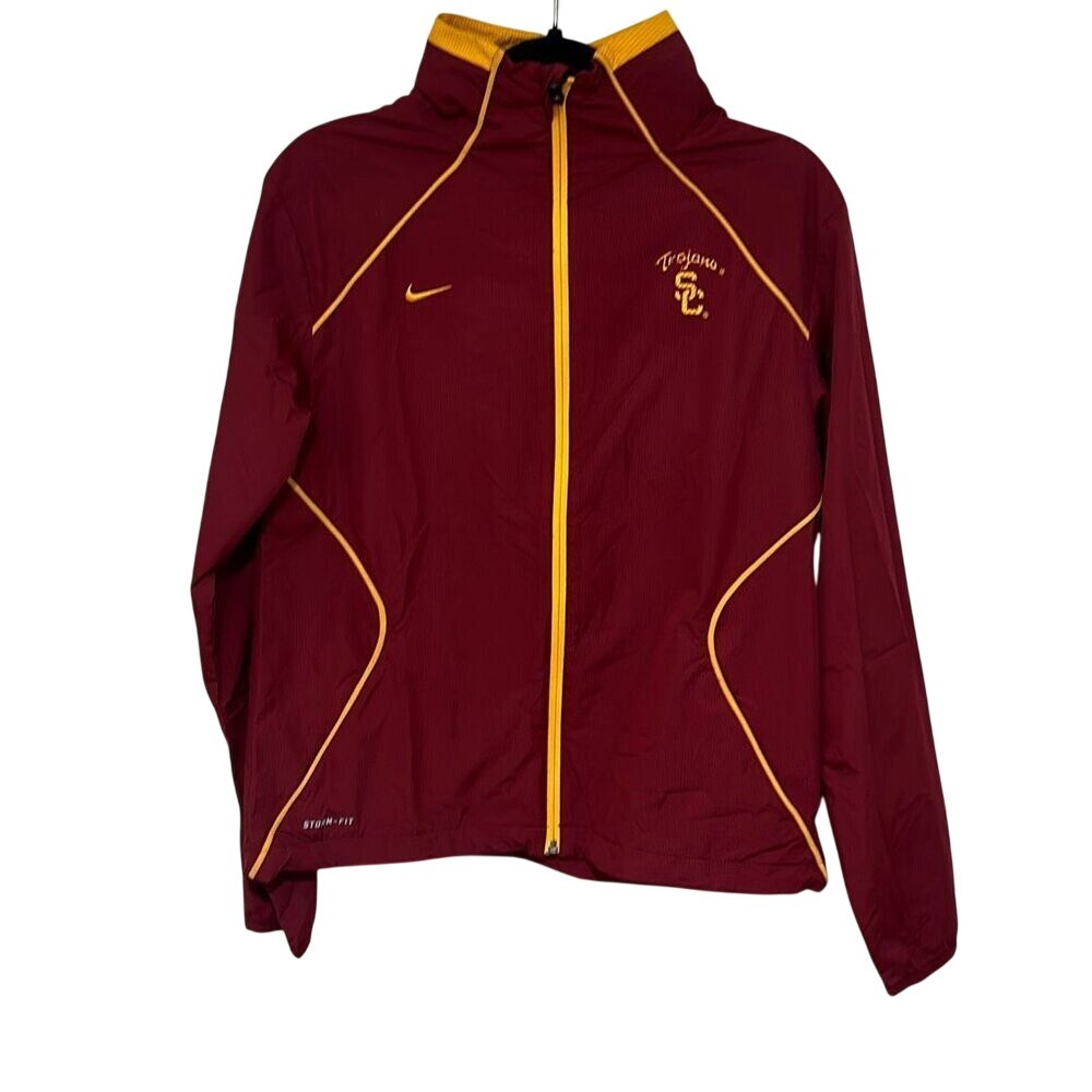 Nike Maroon Yellow USC Trojans Storm Fit Full Zip Jacket Size Large